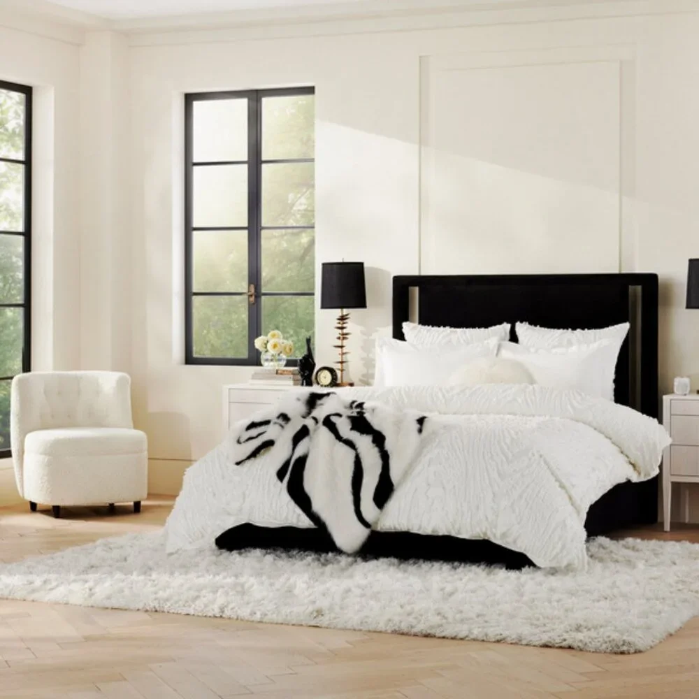 Z Gallerie Exclusive Azalea Bedding KING DUVET PEARL MORE LIKE WHITE ORIGINAL